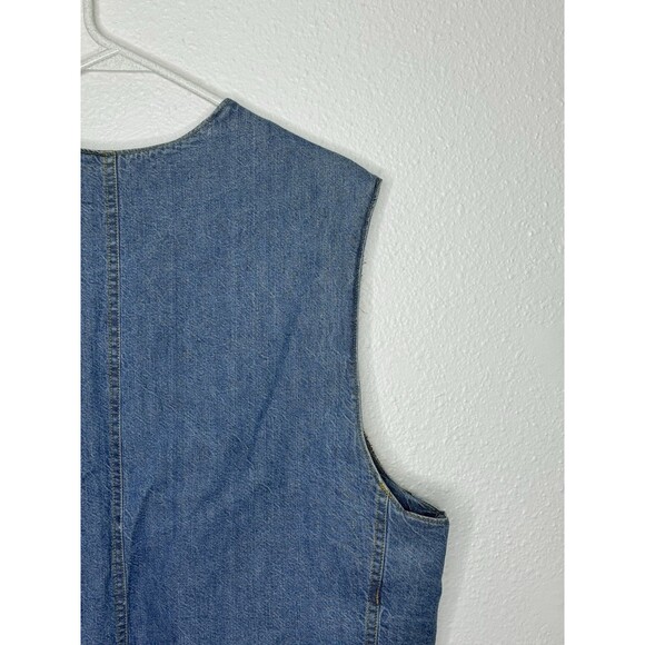 Vtg 90s Arizona Jean Company Denim Vest Western Aztec Boho Mens Sz Large Cowboy - Picture 11 of 16